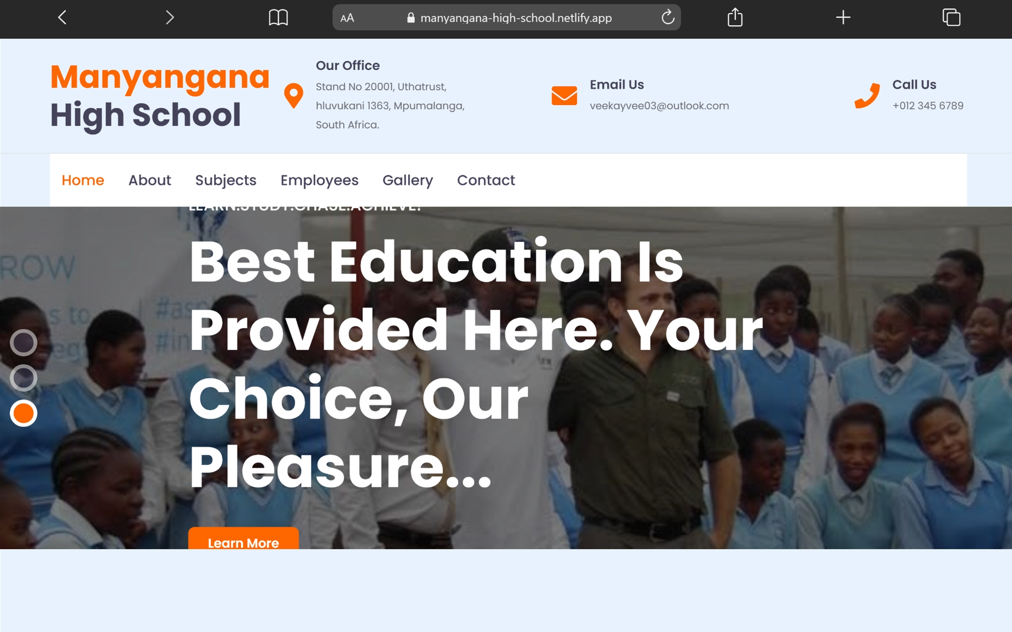 Manyangana High School - Souitro project