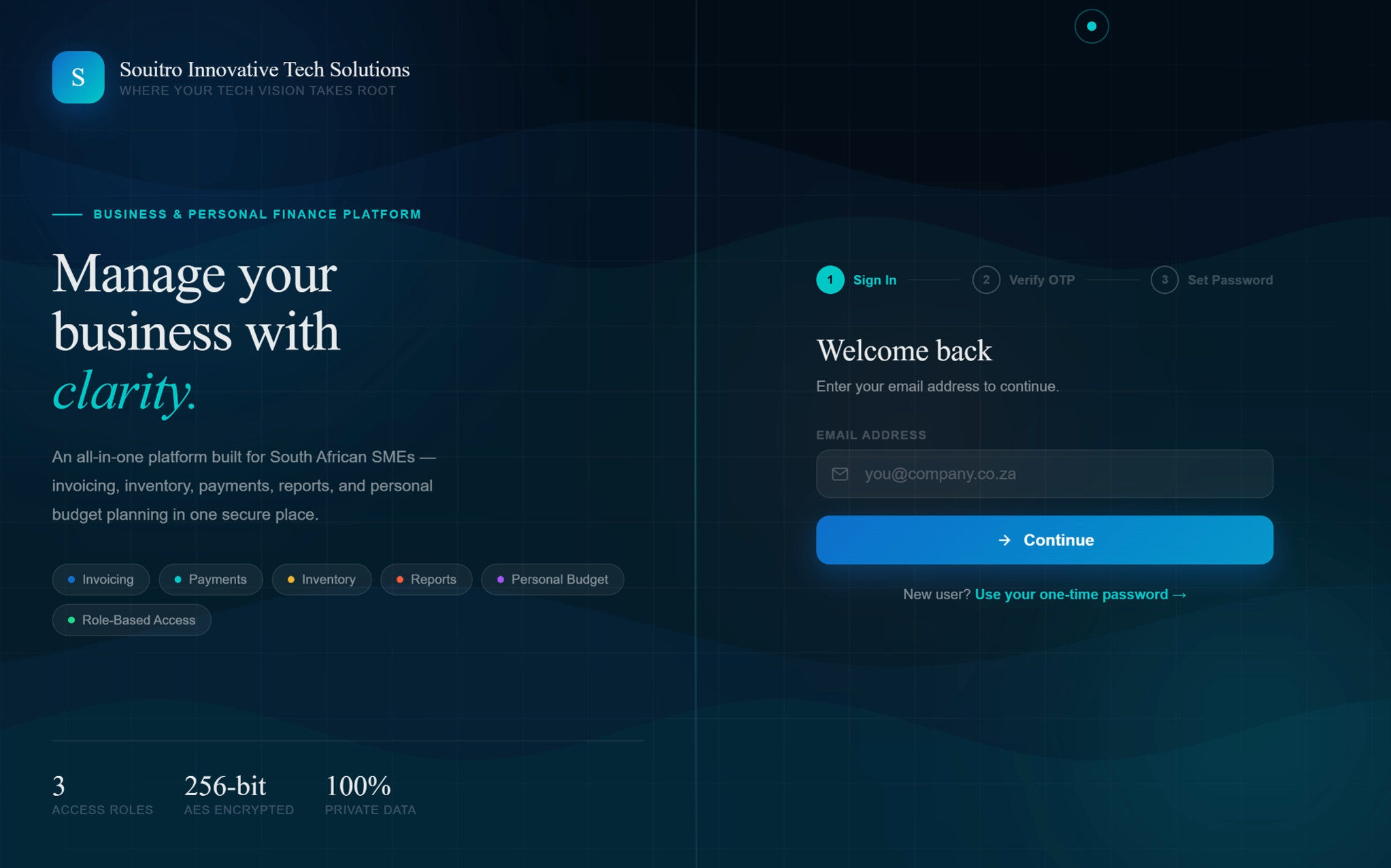 Business & Personal Finance Platform - Souitro project