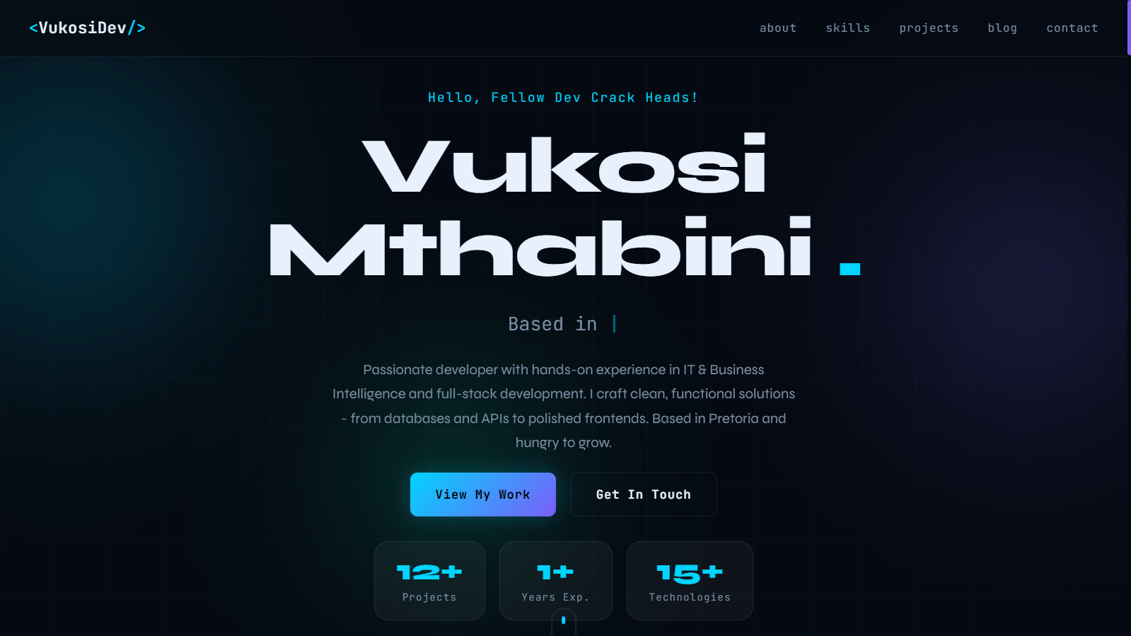 VUKOSI MTHABINI PORTFOLIO PLATFORM - Souitro project